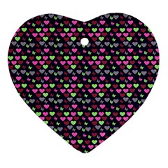 Hearts Butterflies Blue Pink Heart Ornament (Two Sides)