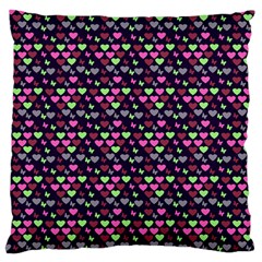 Hearts Butterflies Blue Pink Large Cushion Case (Two Sides)