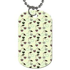 Heart Cherries Mint Dog Tag (one Side)