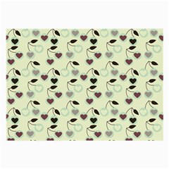 Heart Cherries Mint Large Glasses Cloth by snowwhitegirl