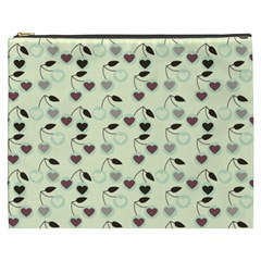 Heart Cherries Mint Cosmetic Bag (xxxl)