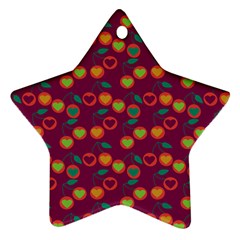 Heart Cherries Magenta Ornament (star)