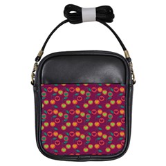 Heart Cherries Magenta Girls Sling Bags