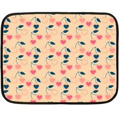 Heart Cherries Cream Fleece Blanket (mini)