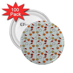 Heart Cherries Grey 2 25  Buttons (100 Pack)  by snowwhitegirl