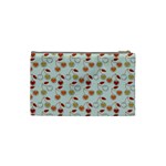 Heart Cherries Grey Cosmetic Bag (Small) Back