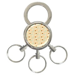 Beige Heart Cherries 3-ring Key Chains