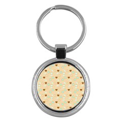 Beige Heart Cherries Key Chains (round) 