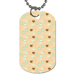 Beige Heart Cherries Dog Tag (one Side)