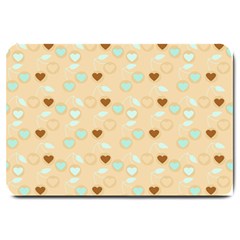 Beige Heart Cherries Large Doormat  by snowwhitegirl