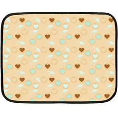 Beige Heart Cherries Double Sided Fleece Blanket (mini)  by snowwhitegirl