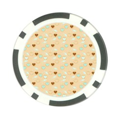 Beige Heart Cherries Poker Chip Card Guard (10 Pack)