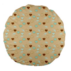 Beige Heart Cherries Large 18  Premium Flano Round Cushions by snowwhitegirl