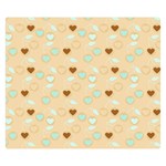 Beige Heart Cherries Double Sided Flano Blanket (Small)  50 x40  Blanket Front