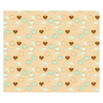 Beige Heart Cherries Double Sided Flano Blanket (Small)  50 x40  Blanket Back