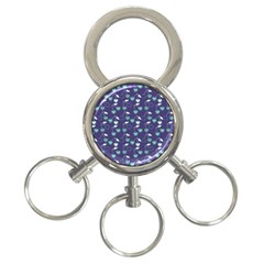 Heart Cherries Blue 3-ring Key Chains