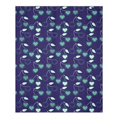 Heart Cherries Blue Shower Curtain 60  X 72  (medium)  by snowwhitegirl