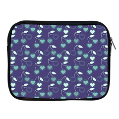 Heart Cherries Blue Apple Ipad 2/3/4 Zipper Cases by snowwhitegirl