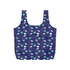 Heart Cherries Blue Full Print Recycle Bags (s)  by snowwhitegirl