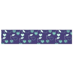 Heart Cherries Blue Small Flano Scarf