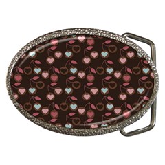 Heart Cherries Brown Belt Buckles