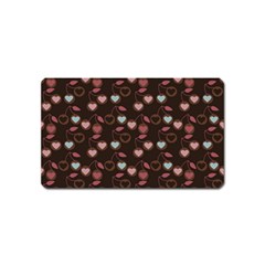 Heart Cherries Brown Magnet (name Card) by snowwhitegirl