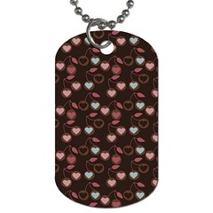 Heart Cherries Brown Dog Tag (one Side)