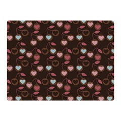 Heart Cherries Brown Double Sided Flano Blanket (mini)  by snowwhitegirl