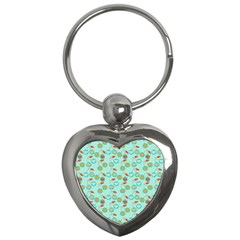 Light Teal Heart Cherries Key Chains (heart) 