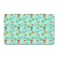 Light Teal Heart Cherries Magnet (rectangular)