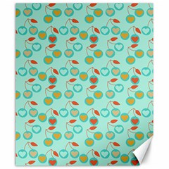 Light Teal Heart Cherries Canvas 20  X 24   by snowwhitegirl