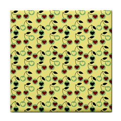 Yellow Heart Cherries Face Towel