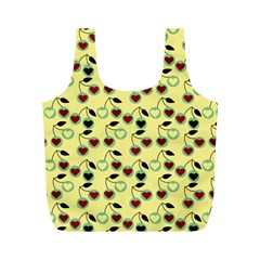 Yellow Heart Cherries Full Print Recycle Bags (m)  by snowwhitegirl