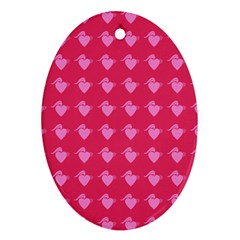 Punk Heart Pink Oval Ornament (two Sides)