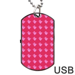 Punk Heart Pink Dog Tag Usb Flash (two Sides)