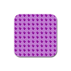Punk Heart Violet Rubber Square Coaster (4 Pack) 