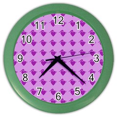 Punk Heart Violet Color Wall Clock by snowwhitegirl