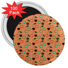 Peach Cherries 3  Magnets (100 Pack)