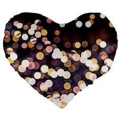 Bright Light Pattern Large 19  Premium Flano Heart Shape Cushions by FunnyCow