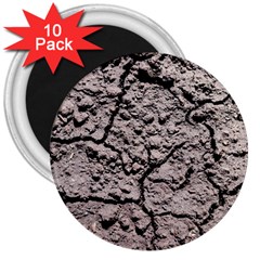 Earth  Dark Soil With Cracks 3  Magnets (10 Pack)  by FunnyCow