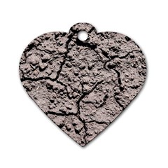 Earth  Dark Soil With Cracks Dog Tag Heart (one Side) by FunnyCow