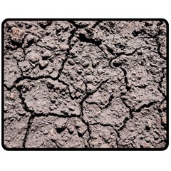 Earth  Dark Soil With Cracks Double Sided Fleece Blanket (medium)  by FunnyCow