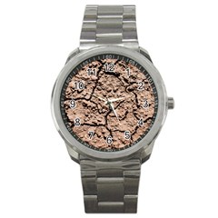 Earth  Light Brown Wet Soil Sport Metal Watch by FunnyCow