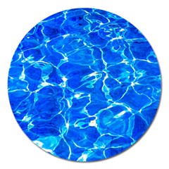 Blue Clear Water Texture Magnet 5  (round) by FunnyCow