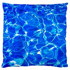 Blue Clear Water Texture Large Cushion Case (two Sides) by FunnyCow