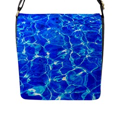 Blue Clear Water Texture Flap Messenger Bag (l)  by FunnyCow