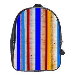 Colorful Wood And Metal Pattern School Bag (xl) by FunnyCow