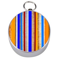 Colorful Wood And Metal Pattern Silver Compasses by FunnyCow