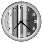 Shades Of Grey Wood And Metal Wall Clock (Silver) Front