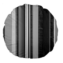 Shades Of Grey Wood And Metal Large 18  Premium Flano Round Cushions by FunnyCow